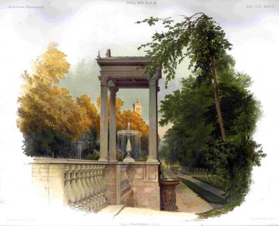 Fountain Installation in Sanssouci, Potsdam by Carl Graeb